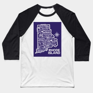 Rhode Island Map Baseball T-Shirt